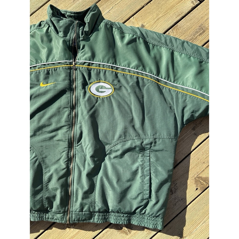 Vintage 90s Nike NFL Green Bay Packers Jacket XXL Team Pro Line Swoosh - Picture 4 of 16